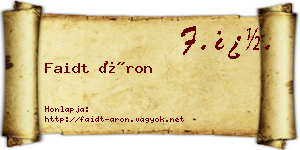 Faidt Áron névjegykártya